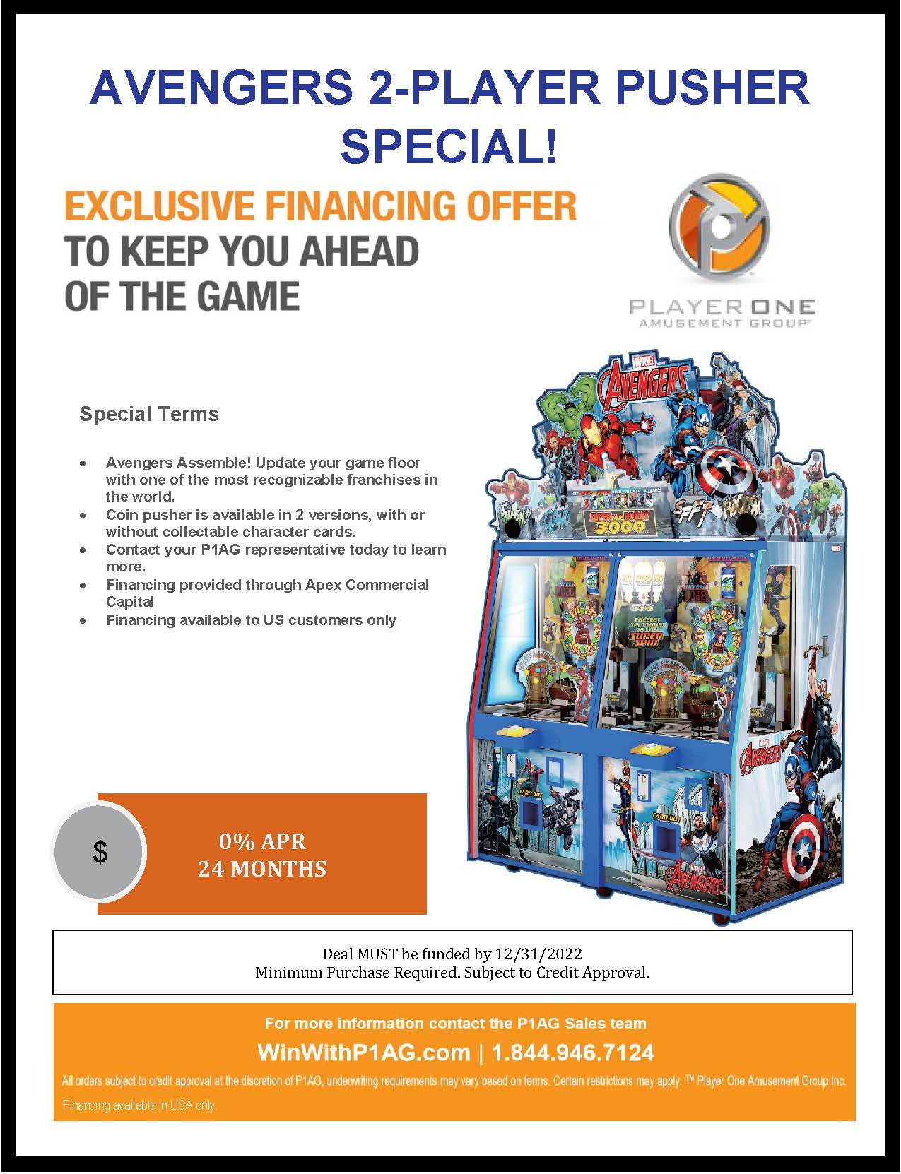 Image of Avengers 2-Player Coin Pusher Financing Special